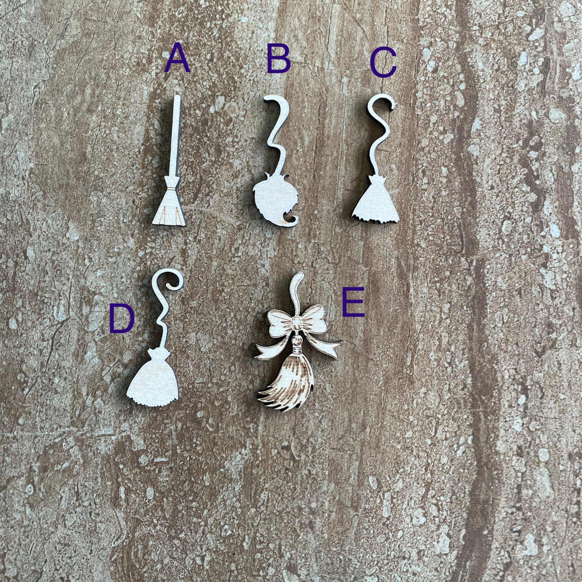 Wood Witches Broom Cutout, Halloween Craft Shape, Decor