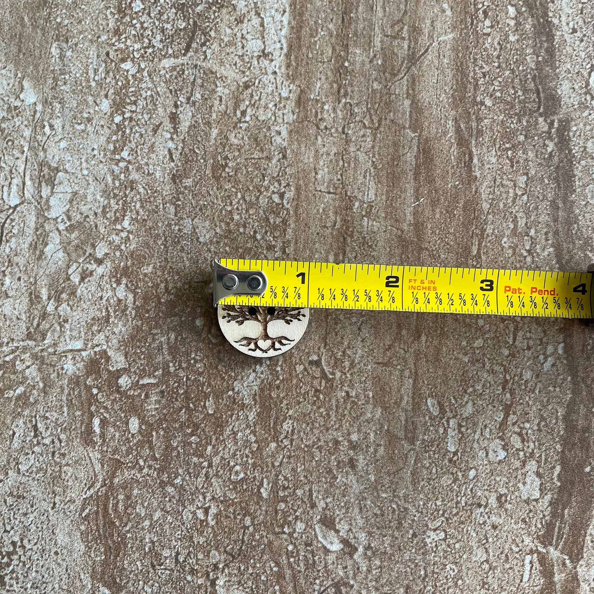 Handmade wooden Tree of Life buttons for crafts, sewing, and scrapbooking projects