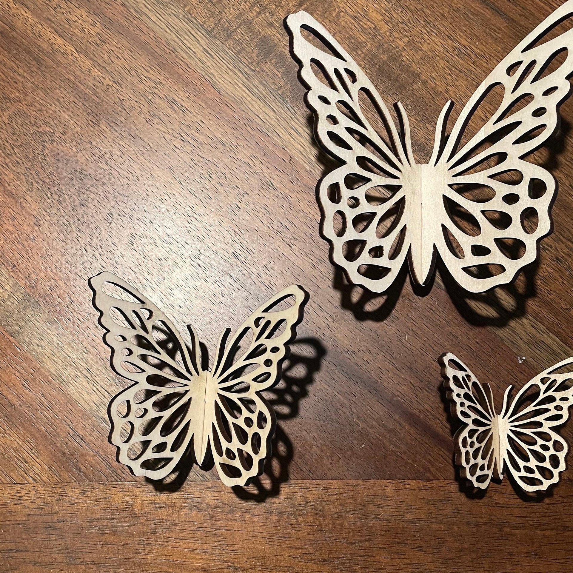Handmade wooden DIY 3D butterfly cutout ready to paint or decorate