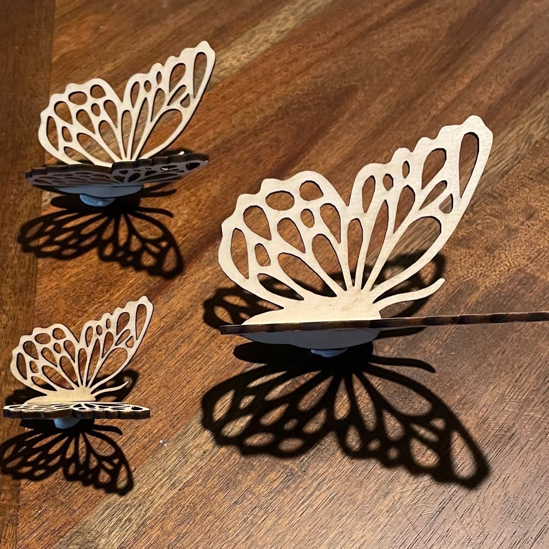 Handmade wooden DIY 3D butterfly cutout ready to paint or decorate