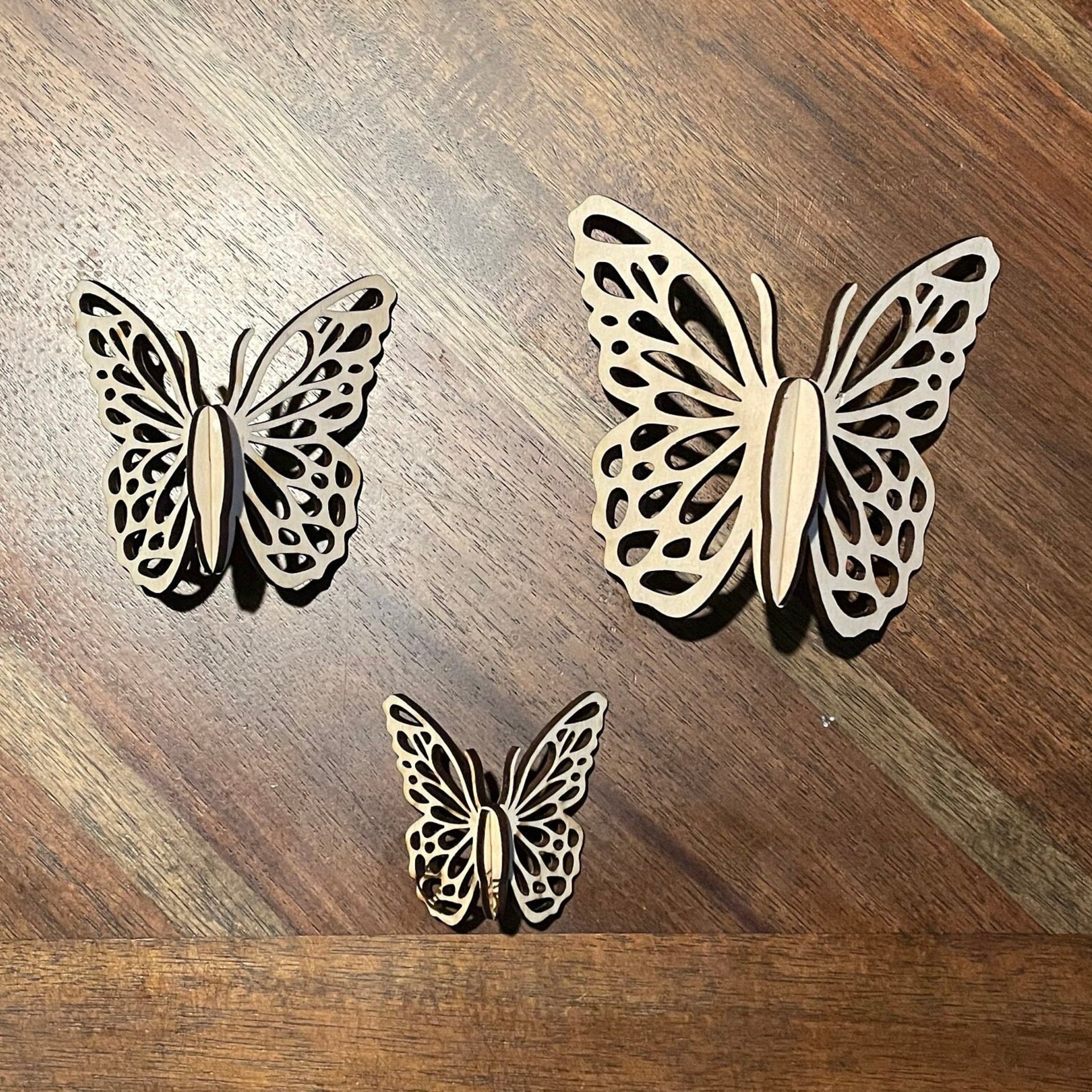 Handmade wooden DIY 3D butterfly cutout ready to paint or decorate