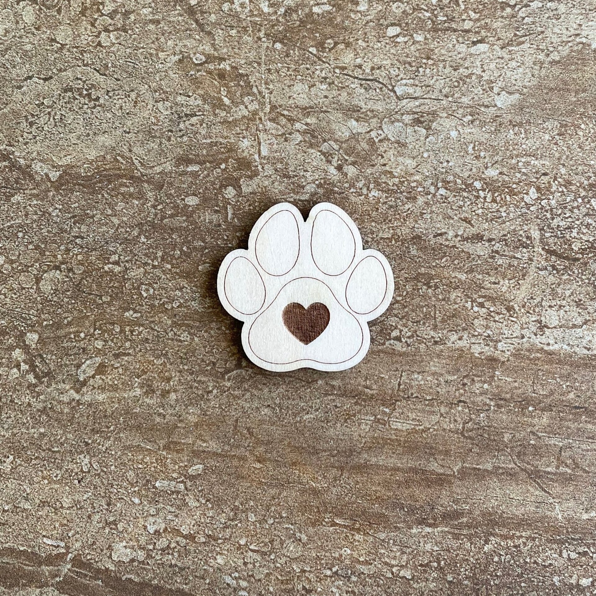Handmade wooden DIY paw print cutout ready to paint or decorate