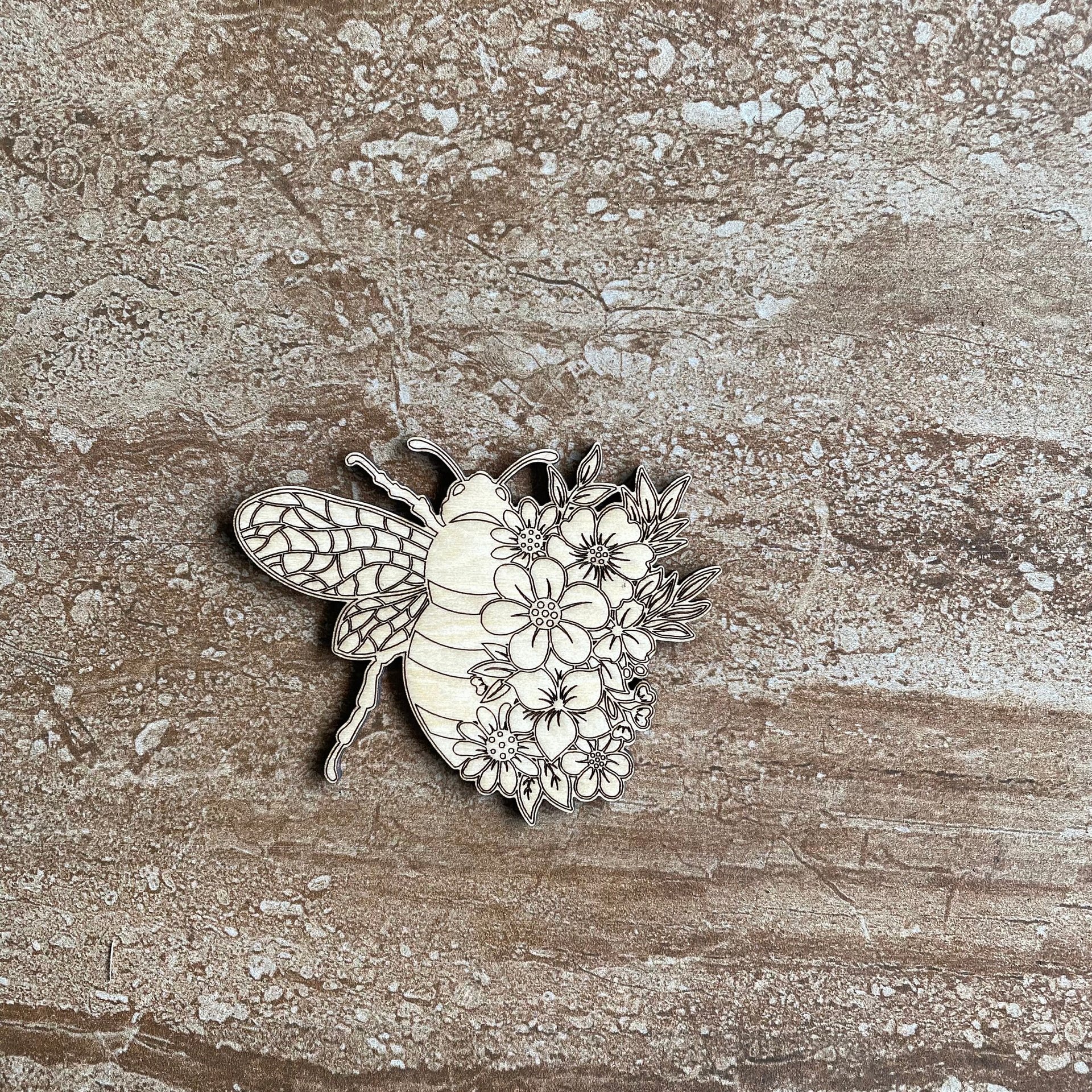 Handmade wooden DIY bee cutout ready to paint or decorate