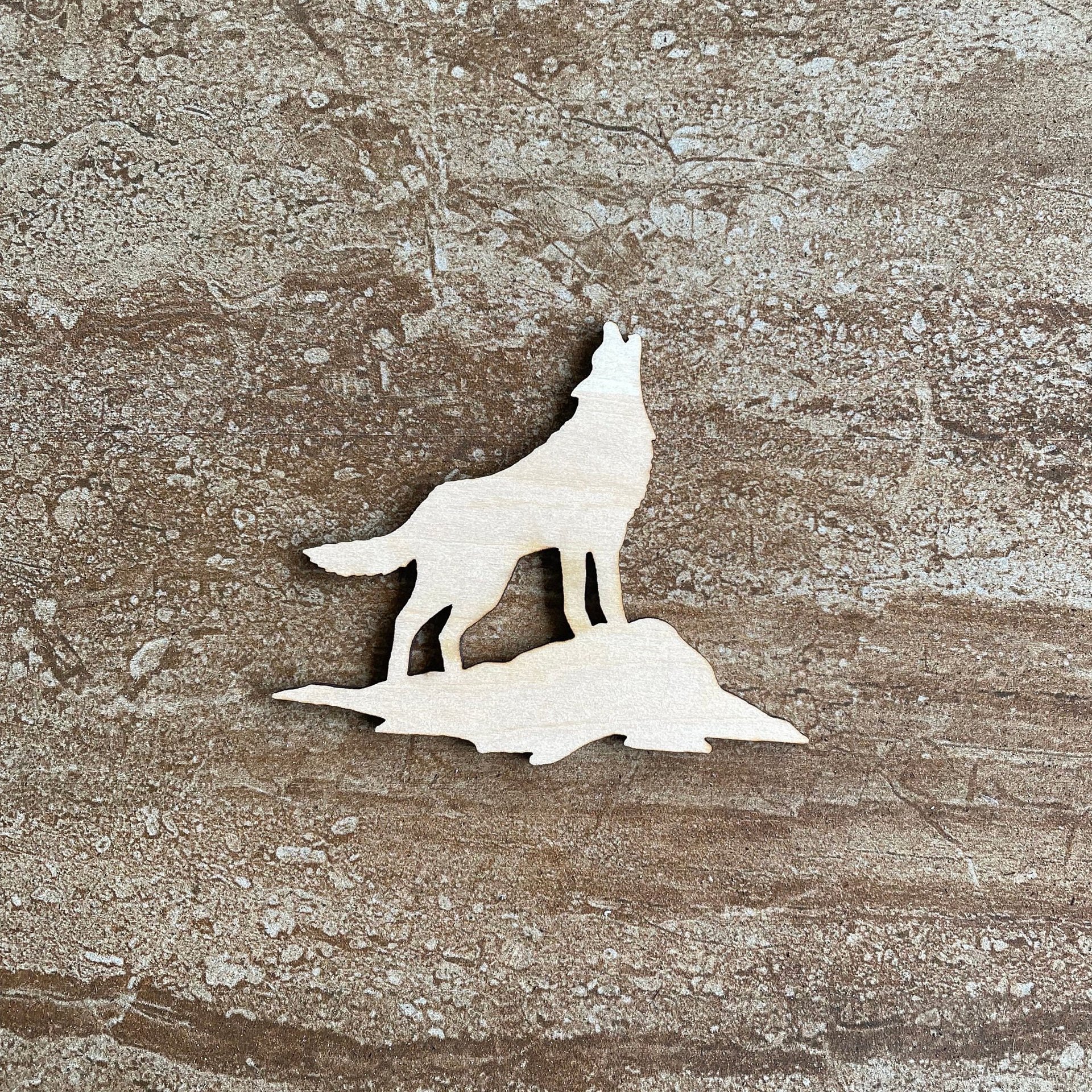Handmade wooden DIY wolf cutout ready to paint or decorate
