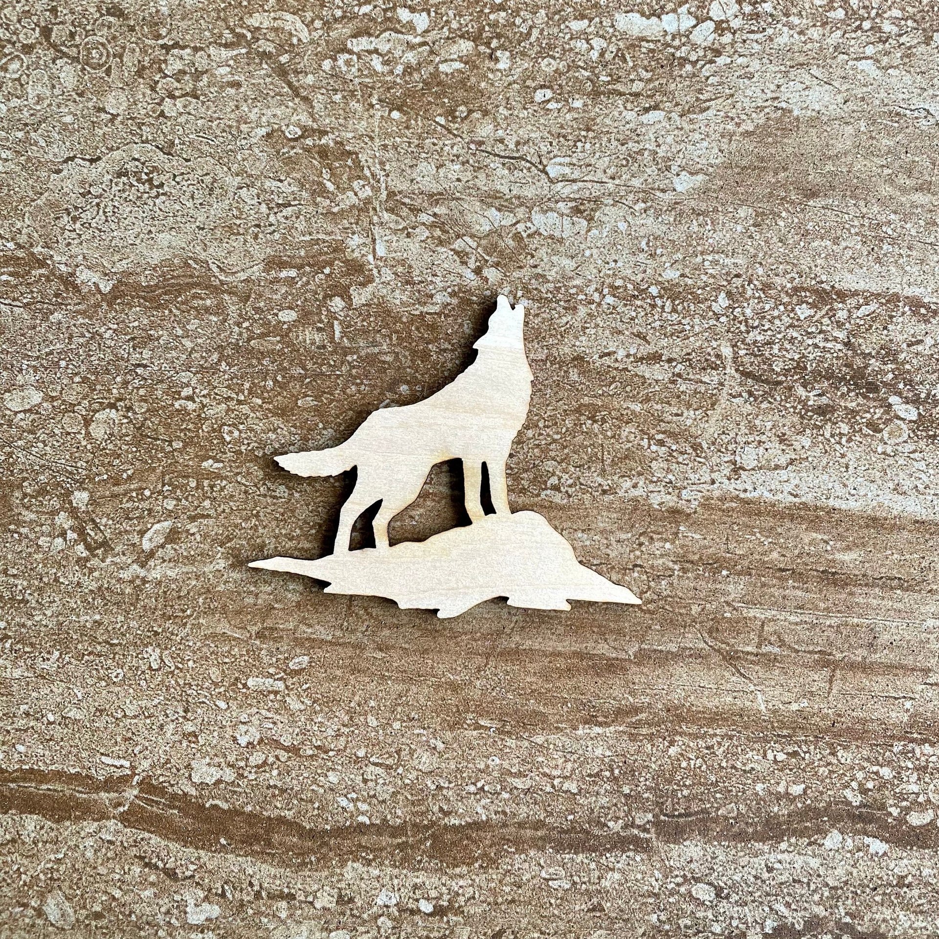 Handmade wooden DIY wolf cutout ready to paint or decorate