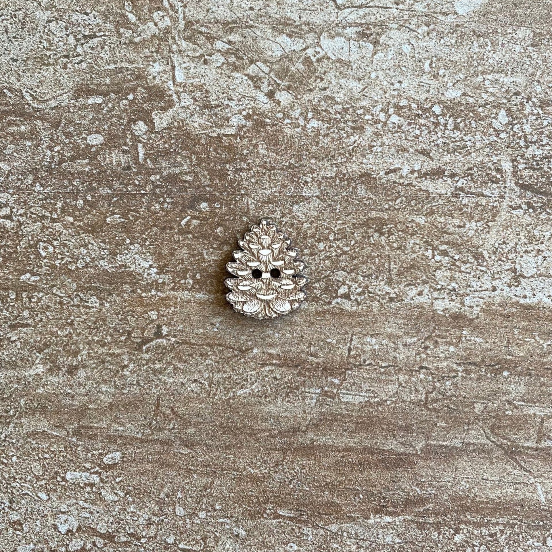 Handmade wooden pine cone buttons for crafts, sewing, and scrapbooking