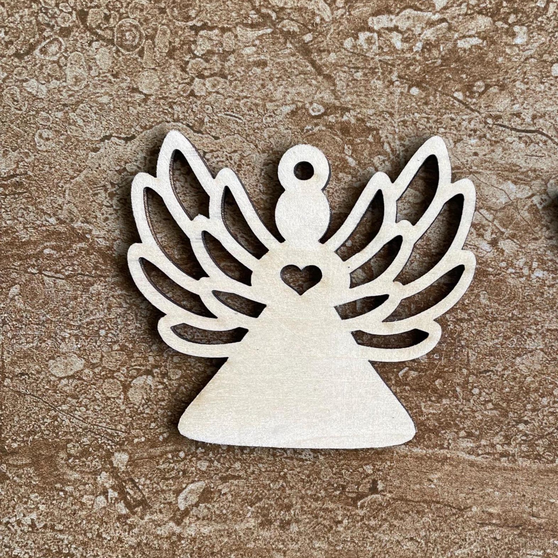 Handmade wooden DIY angel cutout in two unique styles, ready for paint or decorating