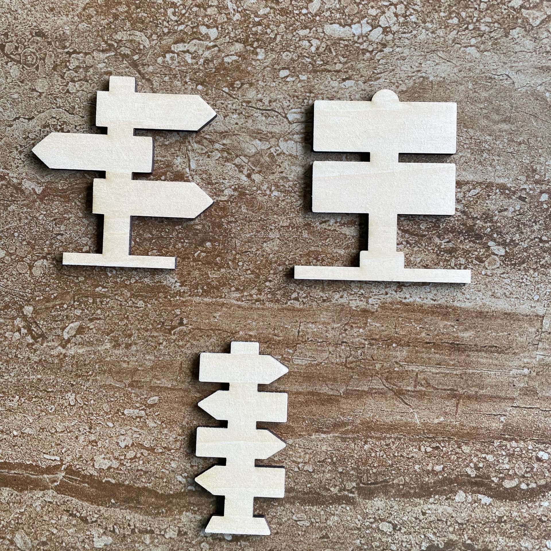 Handmade wooden DIY sign cutout in three unique styles, ready for paint or decorating