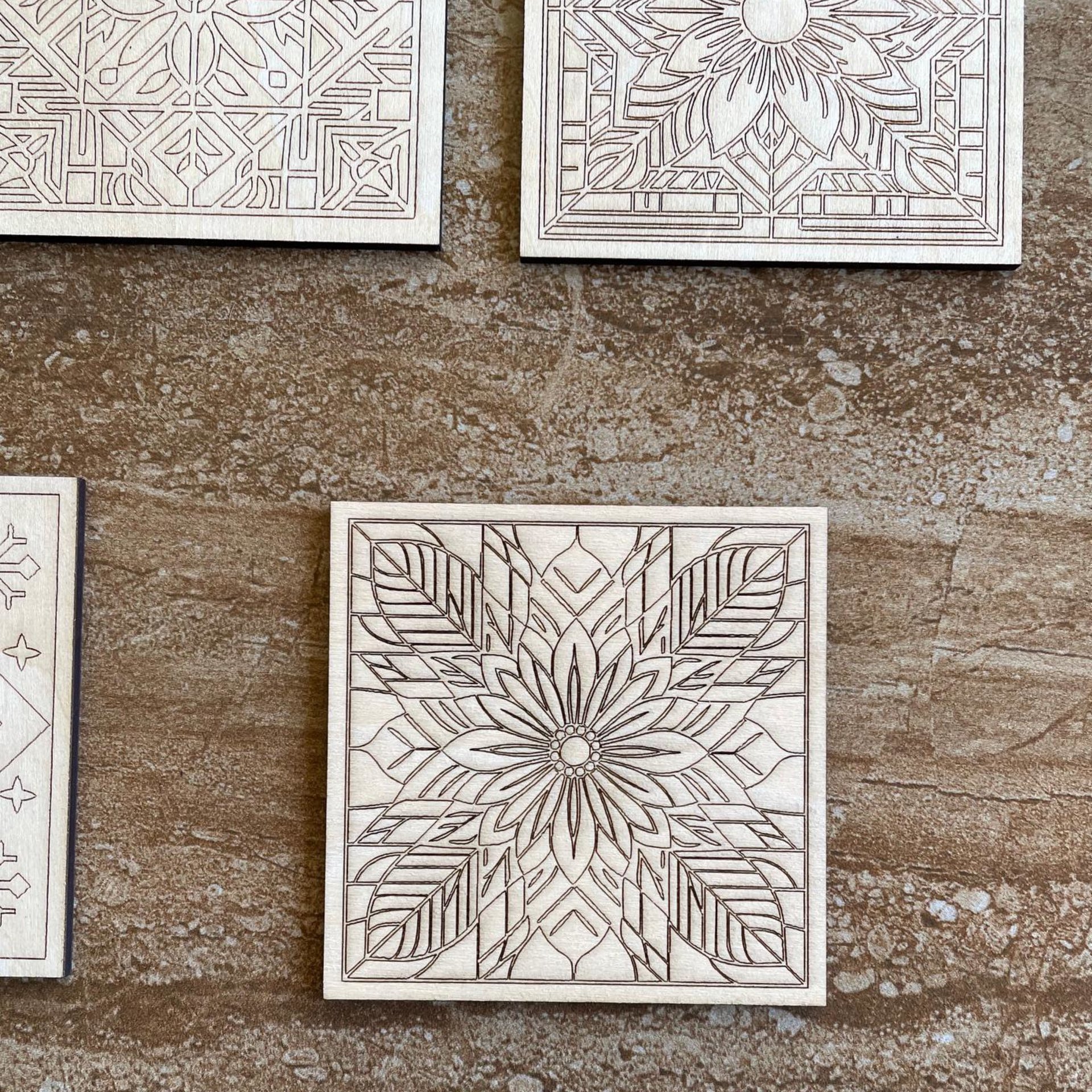 Handmade wooden DIY barn quilt cutout in five unique styles, ready for paint or decorating