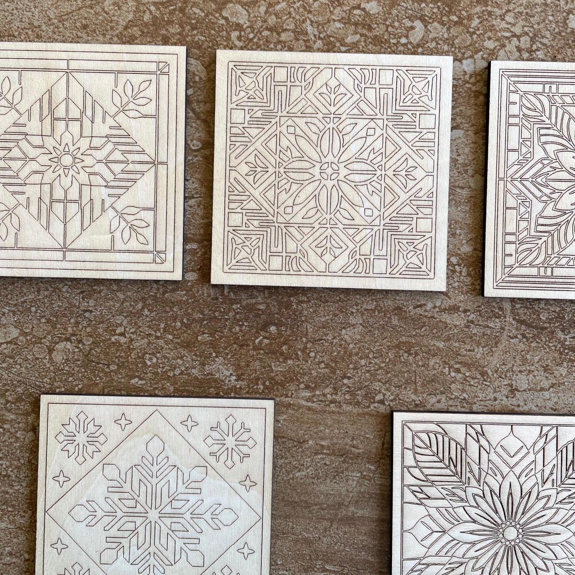 Handmade wooden DIY barn quilt cutout in five unique styles, ready for paint or decorating