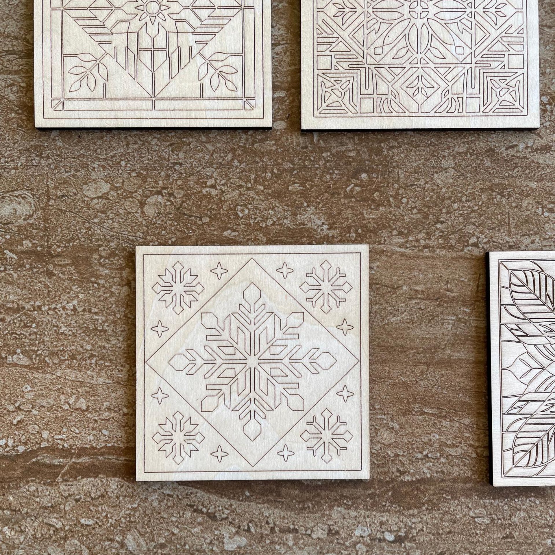 Handmade wooden DIY barn quilt cutout in five unique styles, ready for paint or decorating