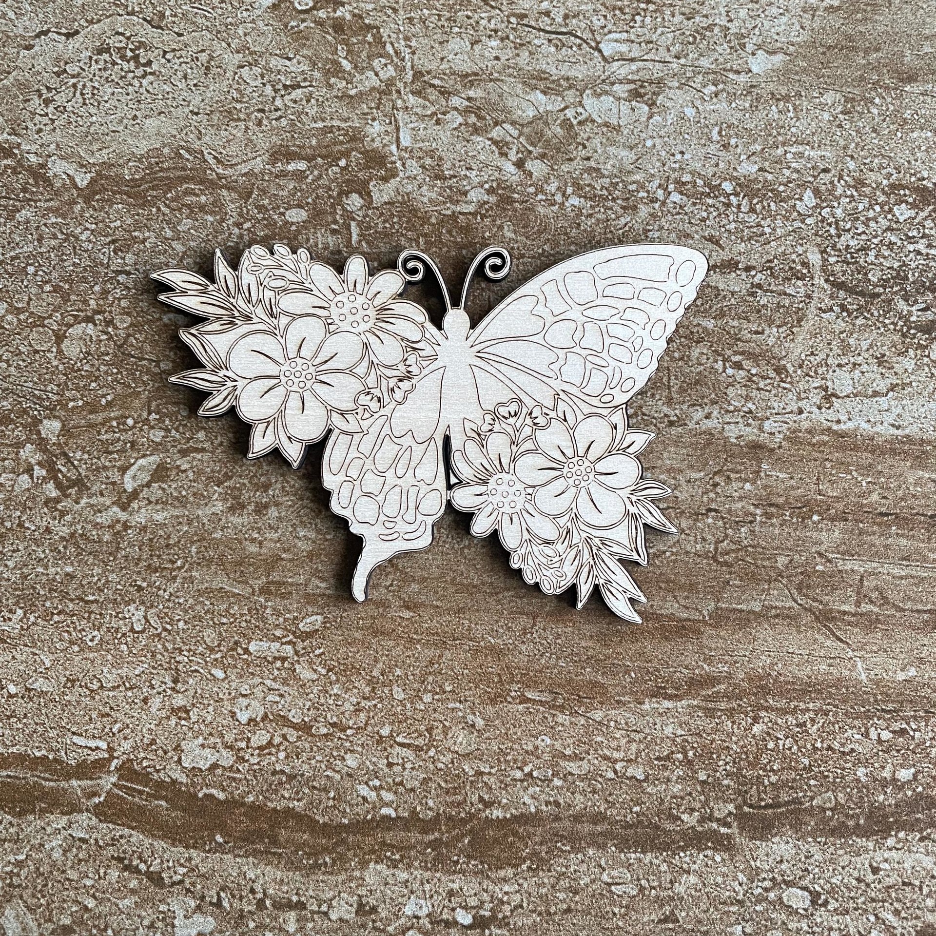 Handmade wooden DIY butterfly cutout ready to paint or decorate
