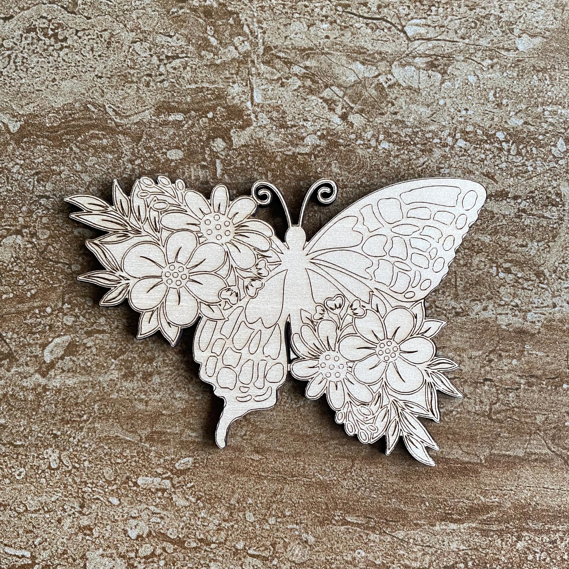 Handmade wooden DIY butterfly cutout ready to paint or decorate
