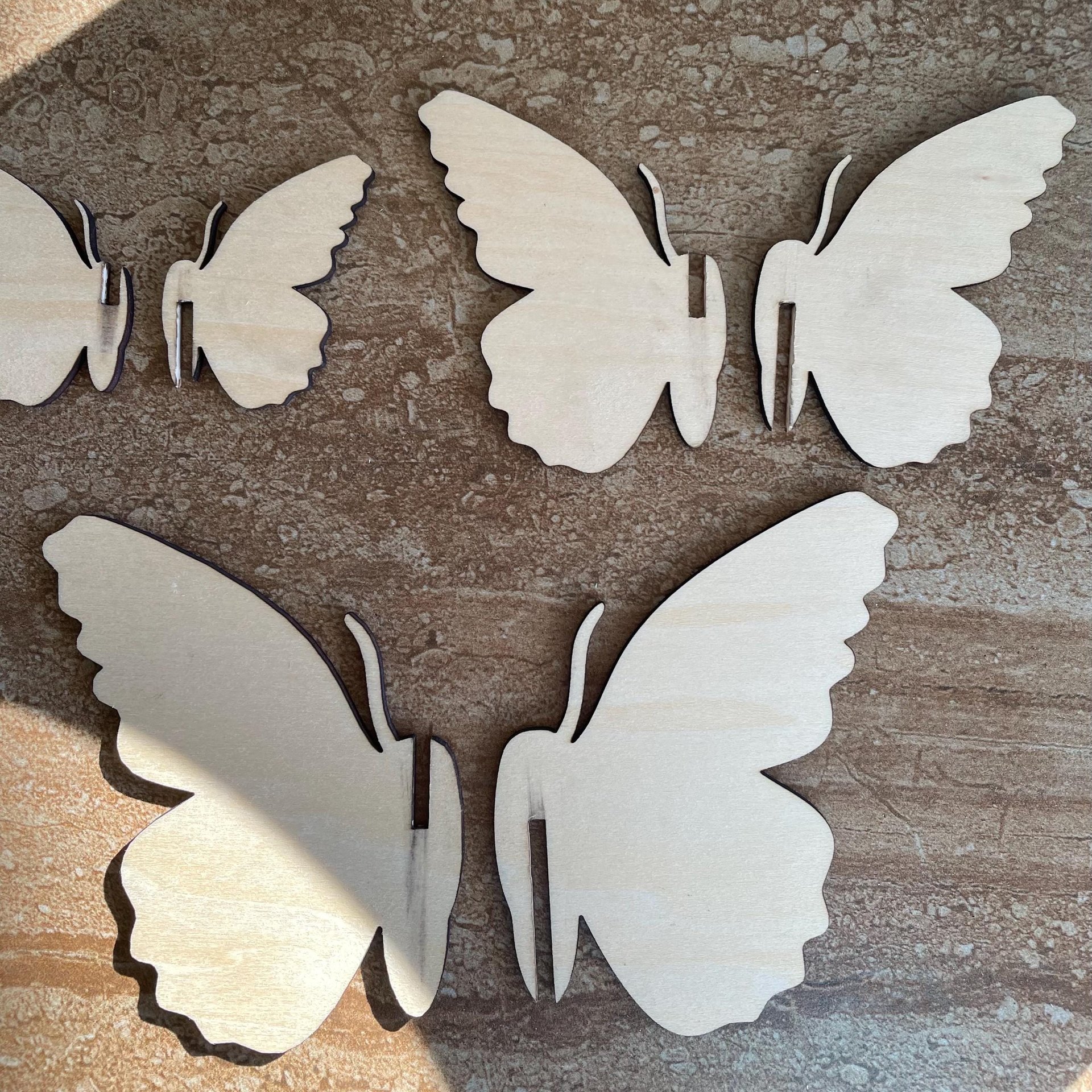 Handmade wooden DIY 3D butterfly cutout ready to paint or decorate