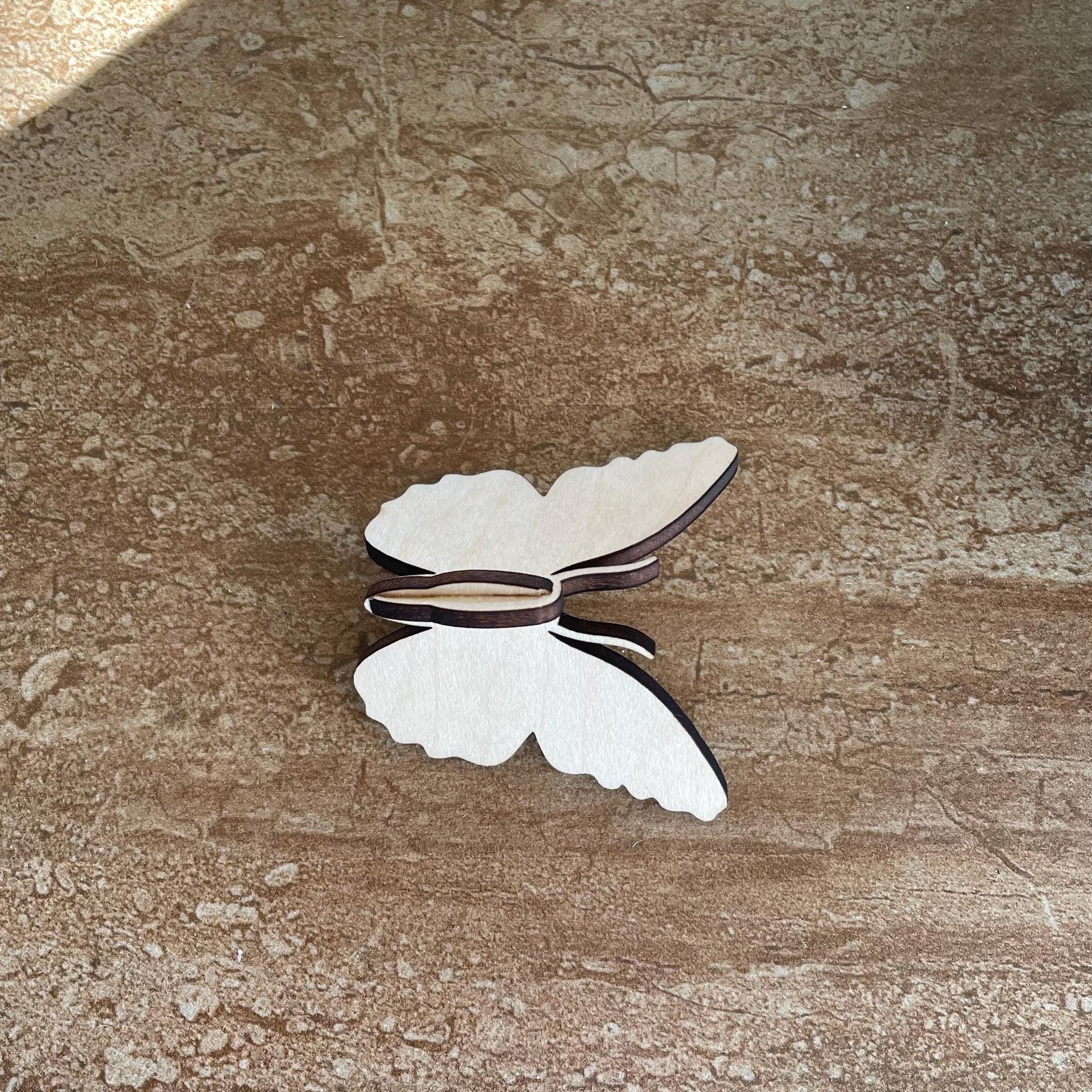 Handmade wooden DIY 3D butterfly cutout ready to paint or decorate