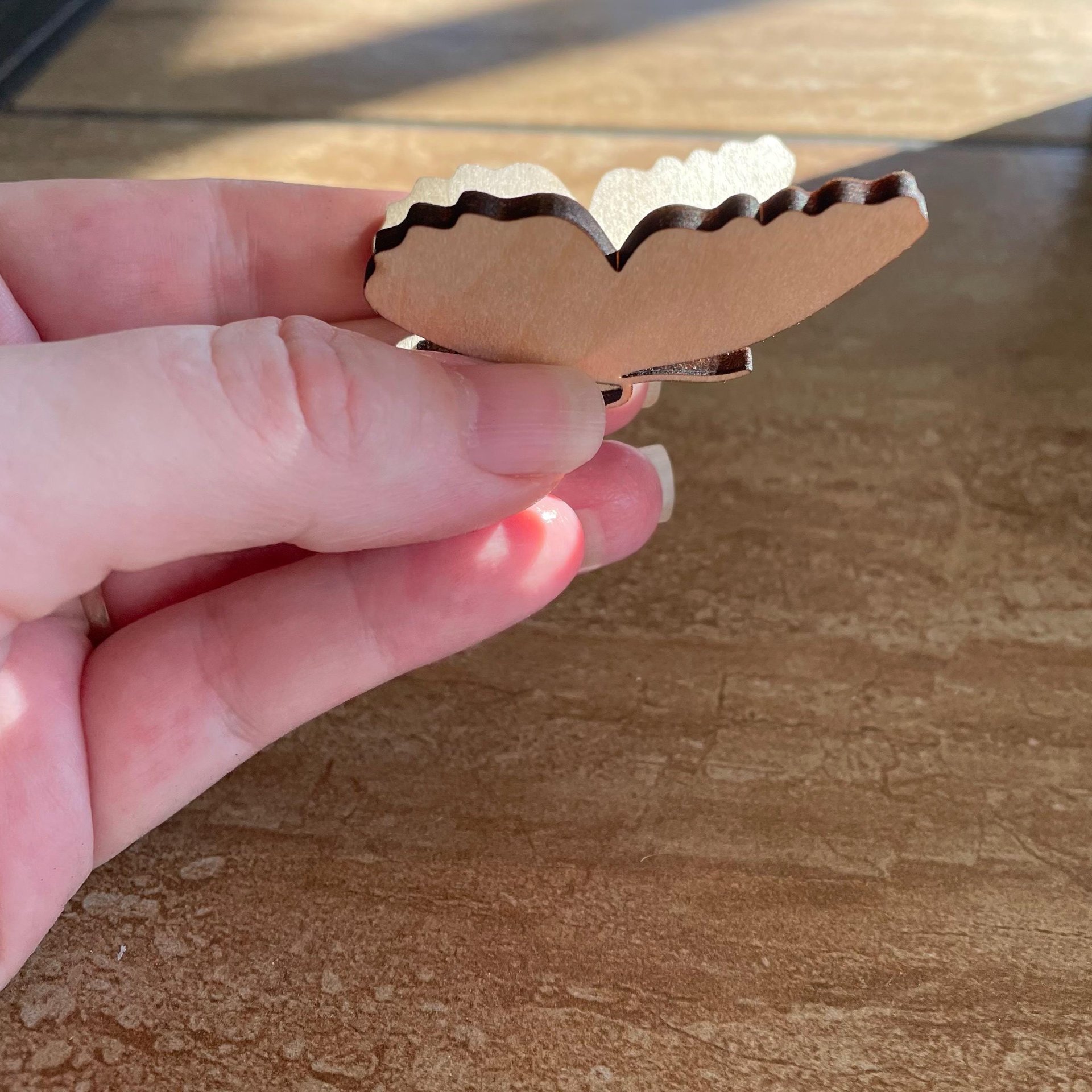 Handmade wooden DIY 3D butterfly cutout ready to paint or decorate