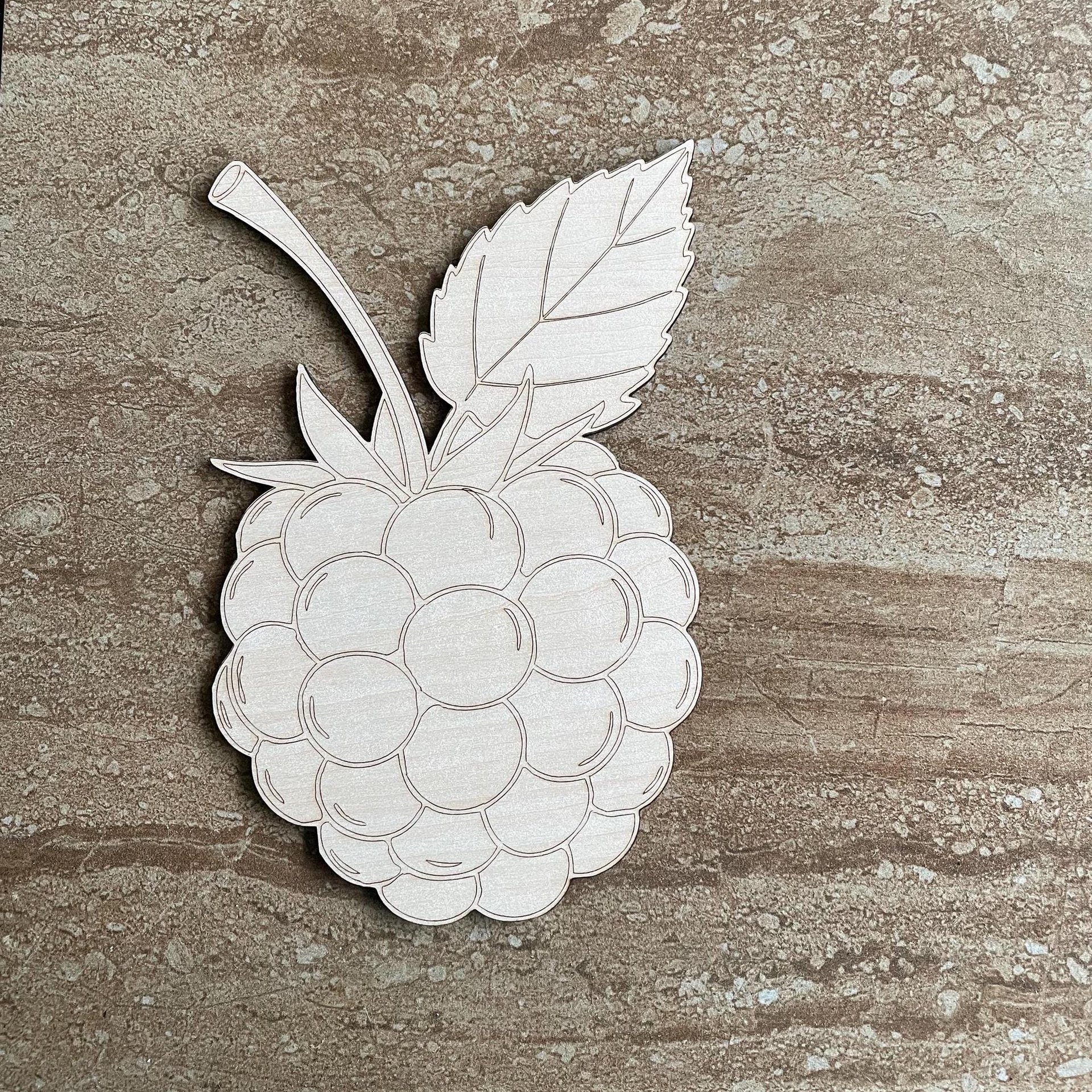 Handmade wooden DIY boysenberry cutout ready for paint or decorating