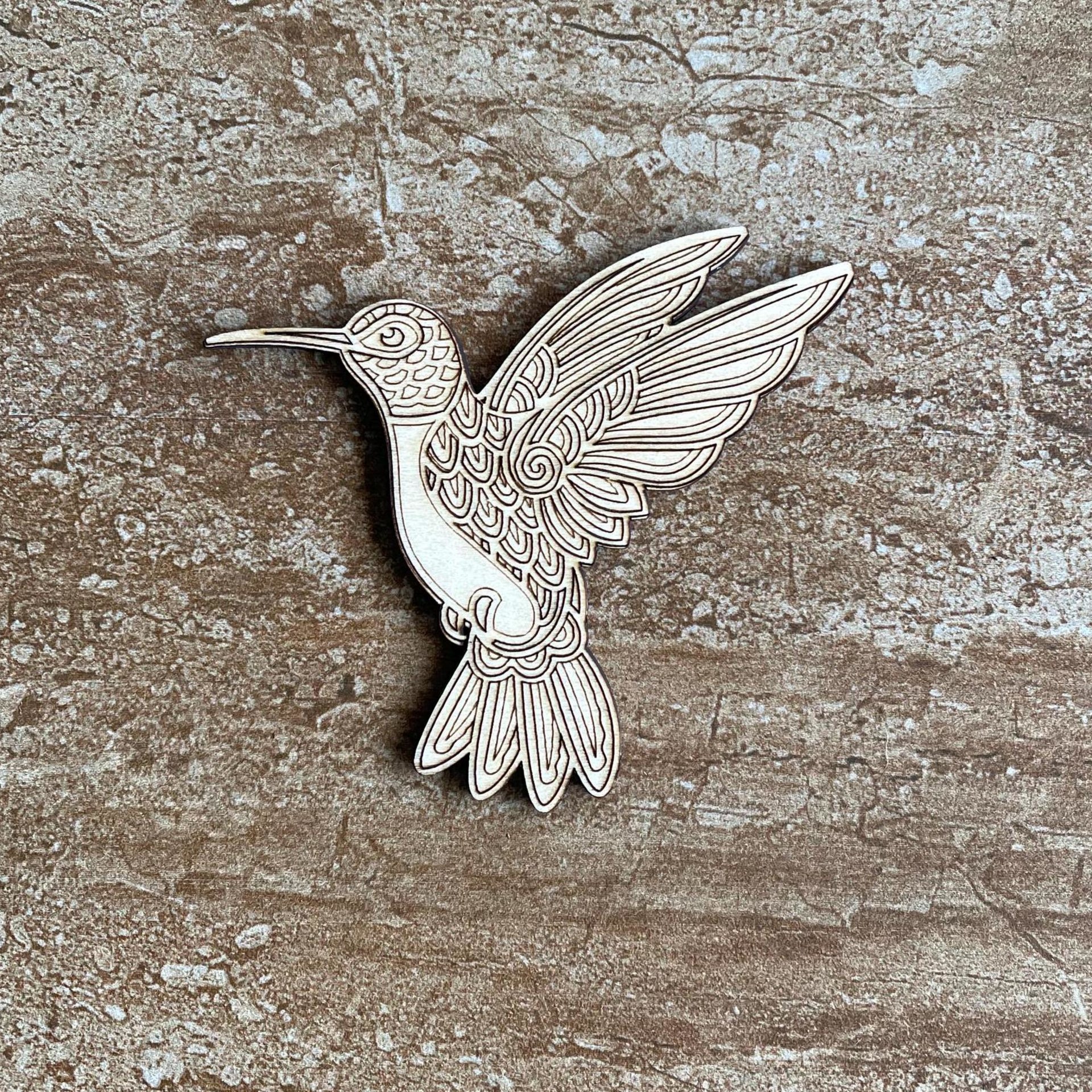Handmade wooden DIY hummingbird cutout ready to paint or decorate