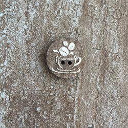 Handmade wood coffee mug buttons for crafts, sewing, and scrapbooking