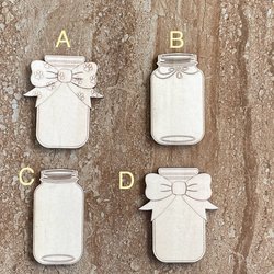Handmade wooden DIY mason jar cutout in four unique styles, ready for paint or decorating
