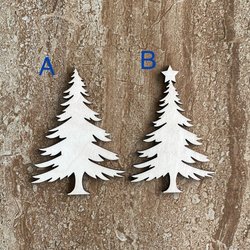 Handmade wooden DIY Christmas tree cutout in two unique styles, ready for paint or decorating