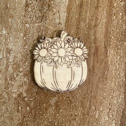 Handmade wooden DIY pumpkin cutout ready for paint or decorating