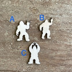 Handmade wooden DIY bigfoot cutout in three unique styles, ready to paint or decorate