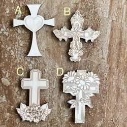 Handmade wooden DIY cross cutout in four unique styles, ready for paint or decorating