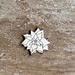 Handmade wooden DIY poinsettia cutout ready for paint or decorating