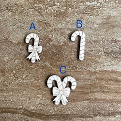Handmade wooden DIY Candy cane cutout in three unique styles, ready for paint or decorating