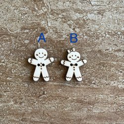 Handmade wooden gingerbread man buttons for crafts, sewing, and scrapbooking