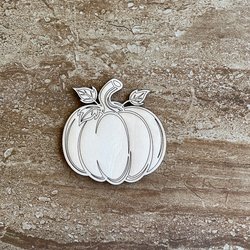 Handmade wooden DIY pumpkin cutout ready for paint or decorating