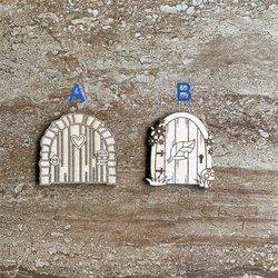 Handmade wooden DIY fairy door cutout in two unique styles, ready for paint or decorating