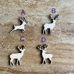 Handmade wooden DIY deer cutout in four unique styles, ready to paint or decorate