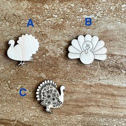 Handmade wooden DIY Thanksgiving turkey cutout in three unique styles, ready for paint or decorating