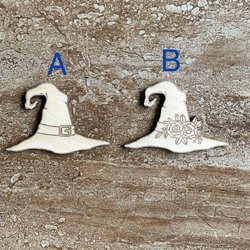 Handmade wooden DIY witches hat cutout in two unique styles, ready for paint or decorating