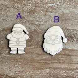 Handmade wooden DIY Santa cutout in two unique styles, ready for paint or decorating
