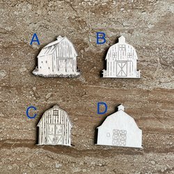 Handmade wooden DIY barn cutout in four unique styles, ready to paint or decorate