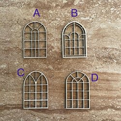 Handmade wooden DIY window cutout in four unique styles, ready for paint or decorating