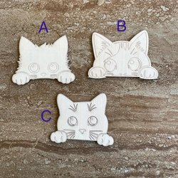 Handmade wooden DIY cat cutout in three unique styles, ready to paint or decorate