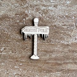 Handmade wooden DIY north pole sign cutout ready for paint or decorating