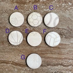 Handmade wooden DIY sports ball cutout in seven unique styles, ready for paint or decorating