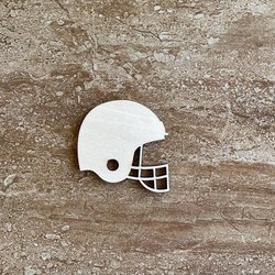 Handmade wooden DIY football helmet cutout ready for paint or decorating