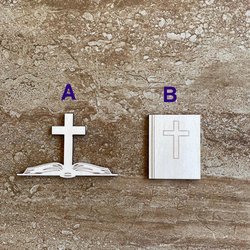 Handmade wooden DIY bible cutout in two unique styles, ready for paint or decorating