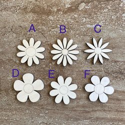 Handmade wooden DIY Daisy flower cutout in six unique styles, ready for paint or decorating