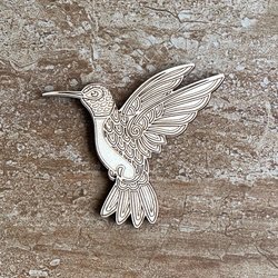 Handmade wooden DIY hummingbird cutout ready to paint or decorate