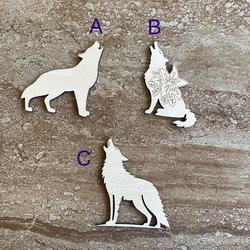 Handmade wooden DIY wolf cutout in three unique styles, ready to paint or decorate