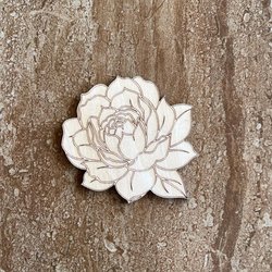 Handmade wooden DIY peony cutout ready for paint or decorating