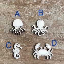 Handmade wooden DIY sea life cutout in four unique styles, ready for paint or decorating