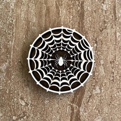 Handmade wooden DIY spider web cutout ready for paint or decorating